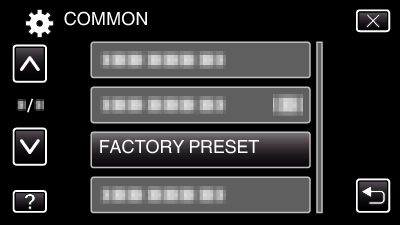 FACTORY PRESET